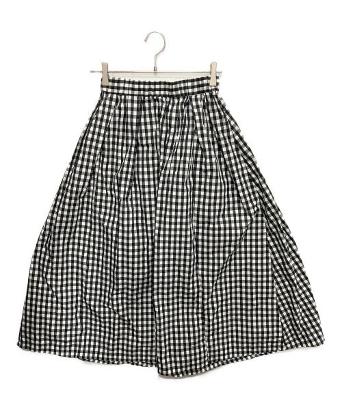 BEARDSLEY（ビアズリー）BEARDSLEY (ビアズリー) タフタギャザースカート ブラック×ホワイト サイズ:FREEの古着・服飾アイテム