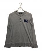 BURBERRY BLACK LABELバーバリーブラックレーベル）の古着「ヘンリーネックカットソー」｜グレー