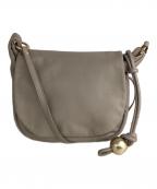 russet×BEARDSLEYラシット×ビアズリー）の古着「レザーフラップショルダーバッグ」｜ベージュ