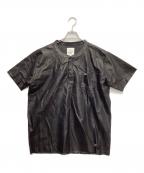 THE CRIMIEザ クライミー）の古着「LEATHER HENRLY NECK SHIRT」｜ブラック