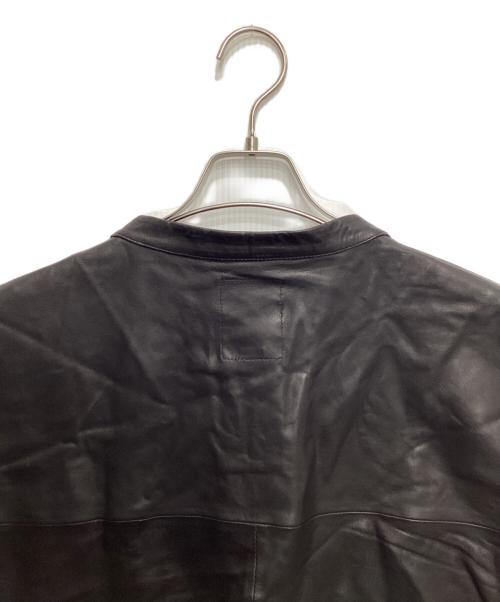 THE CRIMIE（ザ クライミー）THE CRIMIE (ザ クライミー) LEATHER HENRLY NECK SHIRT ブラック サイズ:XXLの古着・服飾アイテム