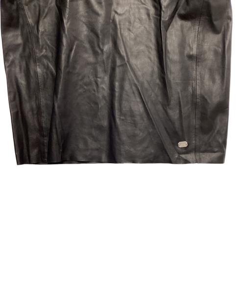 THE CRIMIE（ザ クライミー）THE CRIMIE (ザ クライミー) LEATHER HENRLY NECK SHIRT ブラック サイズ:XXLの古着・服飾アイテム