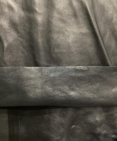 THE CRIMIE（ザ クライミー）THE CRIMIE (ザ クライミー) LEATHER HENRLY NECK SHIRT ブラック サイズ:XXLの古着・服飾アイテム