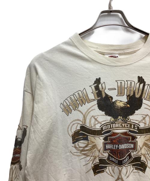HARLEY-DAVIDSON（ハーレーダビッドソン）HARLEY-DAVIDSON (ハーレーダビッドソン) 両面プリントカットソー アイボリー サイズ:XLの古着・服飾アイテム