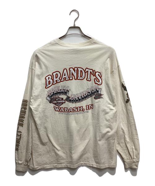 HARLEY-DAVIDSON（ハーレーダビッドソン）HARLEY-DAVIDSON (ハーレーダビッドソン) 両面プリントカットソー アイボリー サイズ:XLの古着・服飾アイテム