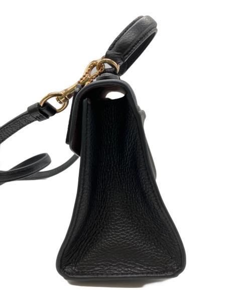 COACH（コーチ）COACH (コーチ) ペッパー サッチェル シグネチャー キャンバス ブラック×ブラウンの古着・服飾アイテム