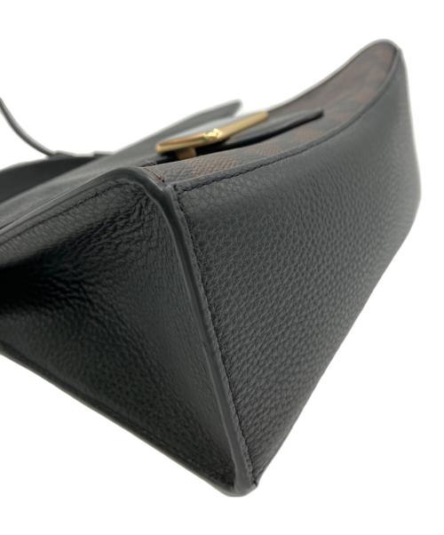 COACH（コーチ）COACH (コーチ) ペッパー サッチェル シグネチャー キャンバス ブラック×ブラウンの古着・服飾アイテム