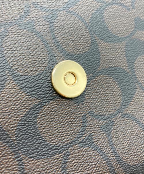 COACH（コーチ）COACH (コーチ) ペッパー サッチェル シグネチャー キャンバス ブラック×ブラウンの古着・服飾アイテム