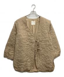 Eaphi（エフィ）の古着「leaf pattern quilting coat/キルティングジャケット」｜ベージュ