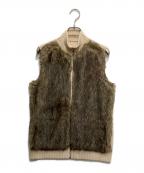 POLO GOLFポロ ゴルフ）の古着「フロントファーウールカシミアニットベスト」｜ベージュ