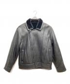 US SHEEPSKINUSシープスキン）の古着「ムートンライダースジャケット」｜ブラウン