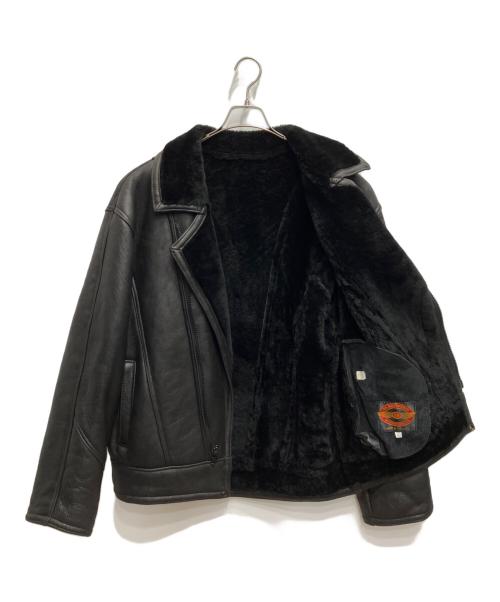 US SHEEPSKIN（USシープスキン）US SHEEPSKIN (USシープスキン) ムートンライダースジャケット ブラウン サイズ:Lの古着・服飾アイテム