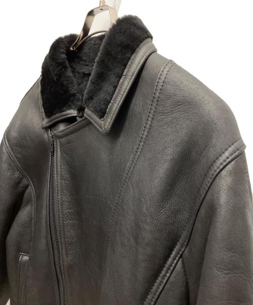 US SHEEPSKIN（USシープスキン）US SHEEPSKIN (USシープスキン) ムートンライダースジャケット ブラウン サイズ:Lの古着・服飾アイテム