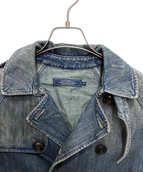 RALPH LAUREN（ラルフローレン）RALPH LAUREN (ラルフローレン) デニムトレンチコート ブルー サイズ:Mの古着・服飾アイテム