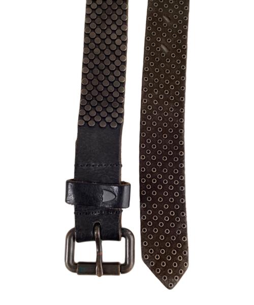 htc（エイチティーシー）HTC (エイチティーシー) スタッズベルト ブラウンの古着・服飾アイテム