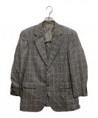 Aquascutumアクアスキュータム）の古着「シルクシアサッカーテーラードジャケット」｜ブラック×ホワイト