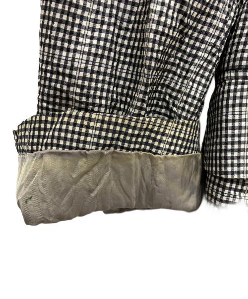 Aquascutum（アクアスキュータム）Aquascutum (アクアスキュータム) シルクシアサッカーテーラードジャケット ブラック×ホワイト サイズ:90A4の古着・服飾アイテム