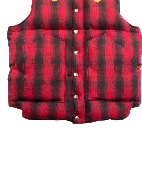 SUGAR CANE（シュガーケーン）SUGAR CANE (シュガーケーン) ダウンベスト レッド×ブラック サイズ:Sの古着・服飾アイテム