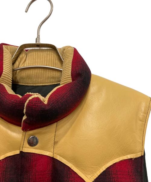 SUGAR CANE（シュガーケーン）SUGAR CANE (シュガーケーン) ダウンベスト レッド×ブラック サイズ:Sの古着・服飾アイテム