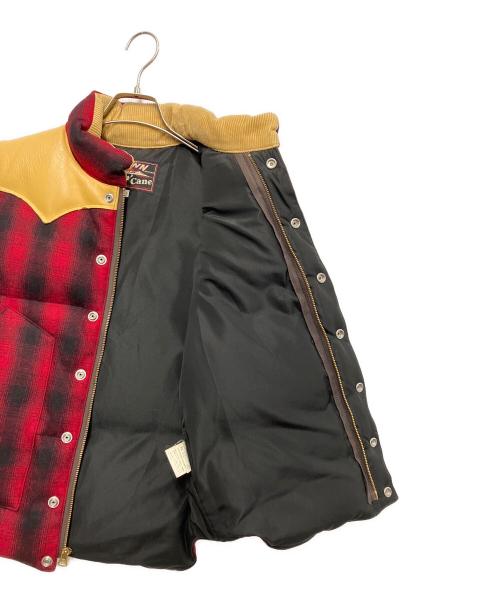 SUGAR CANE（シュガーケーン）SUGAR CANE (シュガーケーン) ダウンベスト レッド×ブラック サイズ:Sの古着・服飾アイテム