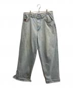 BIGBOYビッグボーイ）の古着「ワイドデニムパンツ」｜インディゴ