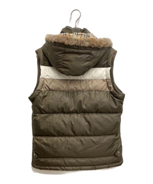 BURBERRY BLACK LABEL（バーバリーブラックレーベル）BURBERRY BLACK LABEL (バーバリーブラックレーベル) 裏地ノバチェックダウンベスト カーキ サイズ:ｌの古着・服飾アイテム