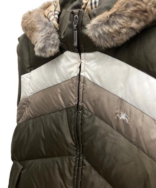 BURBERRY BLACK LABEL（バーバリーブラックレーベル）BURBERRY BLACK LABEL (バーバリーブラックレーベル) 裏地ノバチェックダウンベスト カーキ サイズ:ｌの古着・服飾アイテム