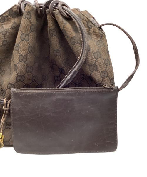 GUCCI（グッチ）GUCCI (グッチ) インバッグ付GGトートバッグ ブラウンの古着・服飾アイテム