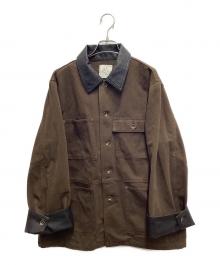 Sea Room lynn（シールームリン）の古着「ECO Leather  collar カバーオール」｜ブラウン