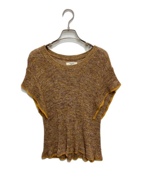 ISABEL MARANT ETOILE（イザベルマランエトワール）ISABEL MARANT ETOILE (イザベルマランエトワール) フリルスリーブニット ブラウン サイズ:34の古着・服飾アイテム