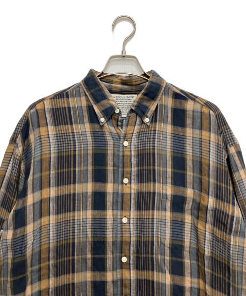 SUNNY ELEMENT（サニーエレメント）SUNNY ELEMENT (サニーエレメント) HIKE BD SHIRT ネイビー×イエロー サイズ:Mの古着・服飾アイテム