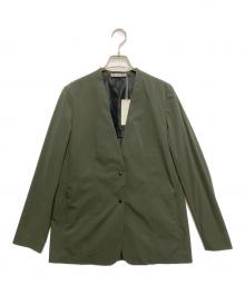 icB（アイシービー）の古着「4WAYストレッチタフタ ノーカラージャケット」｜グリーン