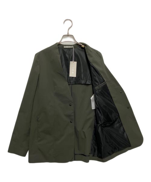 icB（アイシービー）icB (アイシービー) 4WAYストレッチタフタ ノーカラージャケット グリーン サイズ:4 未使用品の古着・服飾アイテム