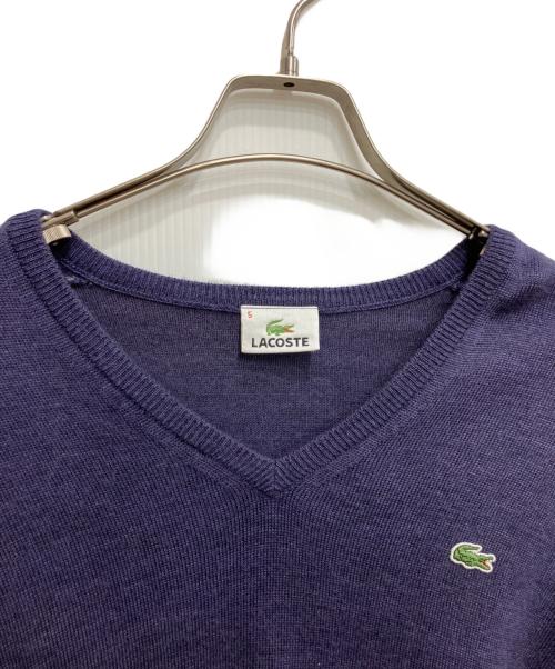 LACOSTE（ラコステ）LACOSTE (ラコステ) Vネックニット パープル サイズ:5の古着・服飾アイテム