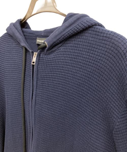 DIESEL（ディーゼル）DIESEL (ディーゼル) ワッフルジップパーカー ネイビー サイズ:XLの古着・服飾アイテム