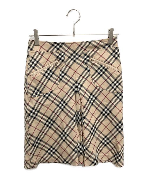 BURBERRY BLUE LABEL（バーバリー ブルー レーベル）BURBERRY BLUE LABEL (バーバリー ブルー レーベル) ノバチェックスカート ベージュ サイズ:36の古着・服飾アイテム