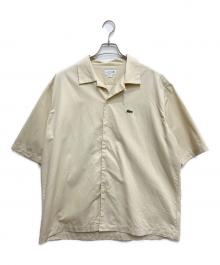 LACOSTE（ラコステ）の古着「ワニ刺繍オープンカラーシャツ」｜ベージュ
