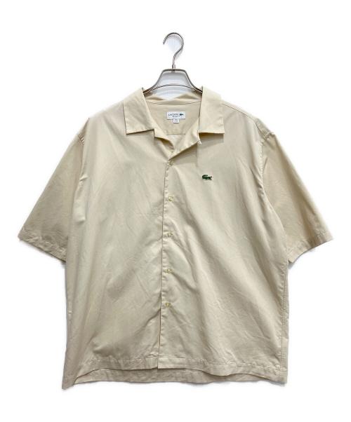 LACOSTE（ラコステ）LACOSTE (ラコステ) ワニ刺繍オープンカラーシャツ ベージュ サイズ:MLの古着・服飾アイテム