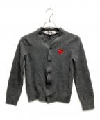 PLAY COMME des GARCONSプレイコムデギャルソン）の古着「ハートワッペンカーディガン」｜グレー