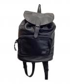 PORTERポーター）の古着「CORTINAレザーリュック」｜ブラック