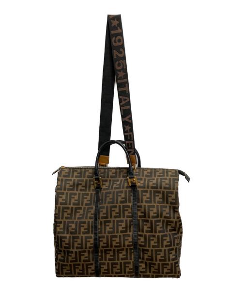 FENDI（フェンディ）FENDI (フェンディ) ズッカ柄2WAYショルダーバッグ+ショルダーストラップセット ブラウンの古着・服飾アイテム