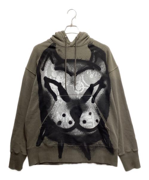 GIVENCHY（ジバンシィ）GIVENCHY (ジバンシィ) ドッグプリントプルオーバーパーカー グレー サイズ:XXSの古着・服飾アイテム