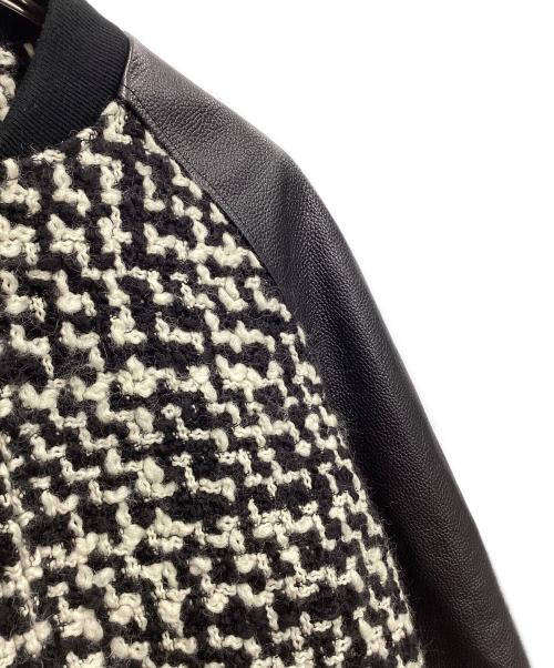 VALENTINO（ヴァレンティノ）VALENTINO (ヴァレンティノ) ウールツイードボンバージャケット ブラック×ホワイト サイズ:46の古着・服飾アイテム