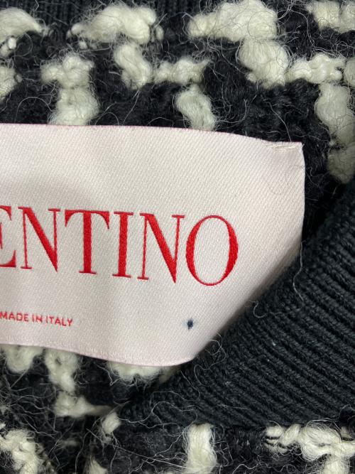 VALENTINO（ヴァレンティノ）VALENTINO (ヴァレンティノ) ウールツイードボンバージャケット ブラック×ホワイト サイズ:46の古着・服飾アイテム