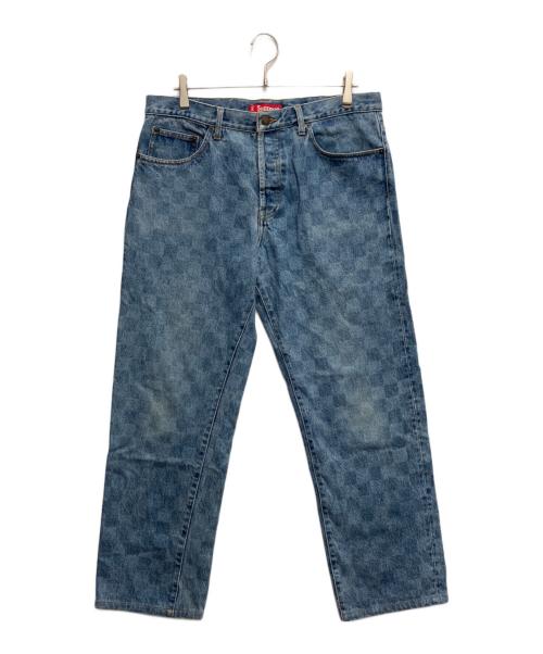 SUPREME（シュプリーム）SUPREME (シュプリーム) Regular Jean Washed Checkerboard ブルー サイズ:w34の古着・服飾アイテム