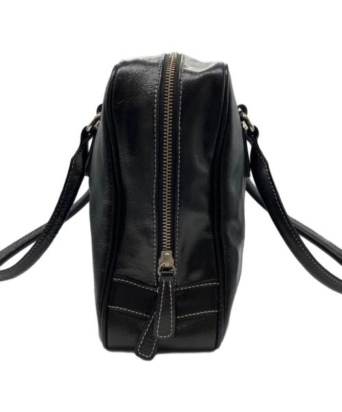 Hamano（ハマノ）HAMANO (ハマノ) レザーハンドバッグ ブラックの古着・服飾アイテム