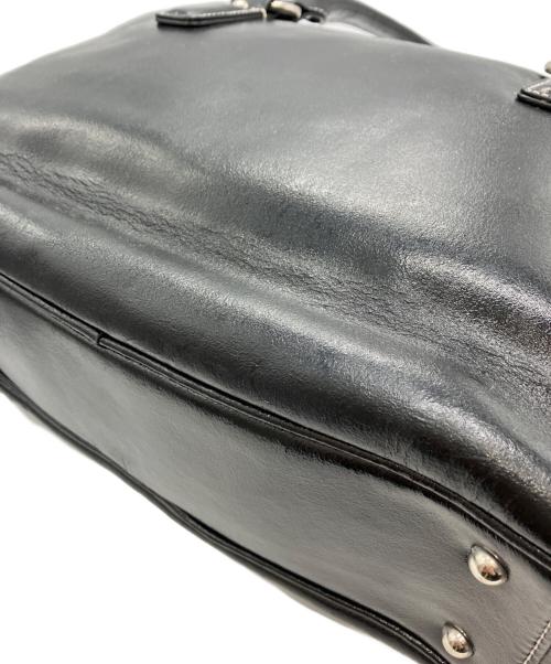 Hamano（ハマノ）HAMANO (ハマノ) レザーハンドバッグ ブラックの古着・服飾アイテム