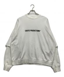 COOTIE（クーティー）の古着「ロゴレイヤードスウェット」｜ホワイト
