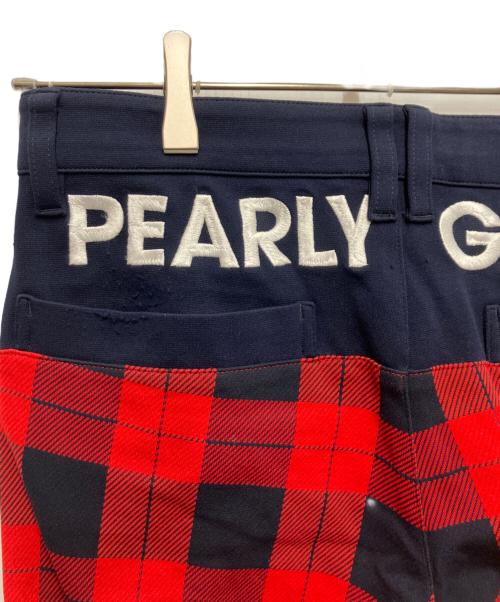 PEARLY GATES（パーリーゲイツ）PEARLY GATES (パーリーゲイツ) チェック柄切替パンツ ネイビー サイズ:4の古着・服飾アイテム