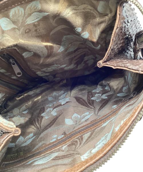 IBIZA（イビザ）IBIZA (イビザ) パイソンレザーリュック ブラウンの古着・服飾アイテム